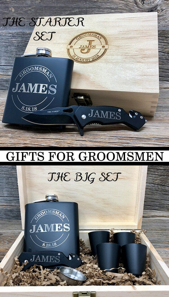 Groomsmen Gift Ideas, Engraved Groomsmen Gifts, Personalized Groomsman Flask Set, Unique Gifts for Wedding Party, Bridal Party Gift Ideas