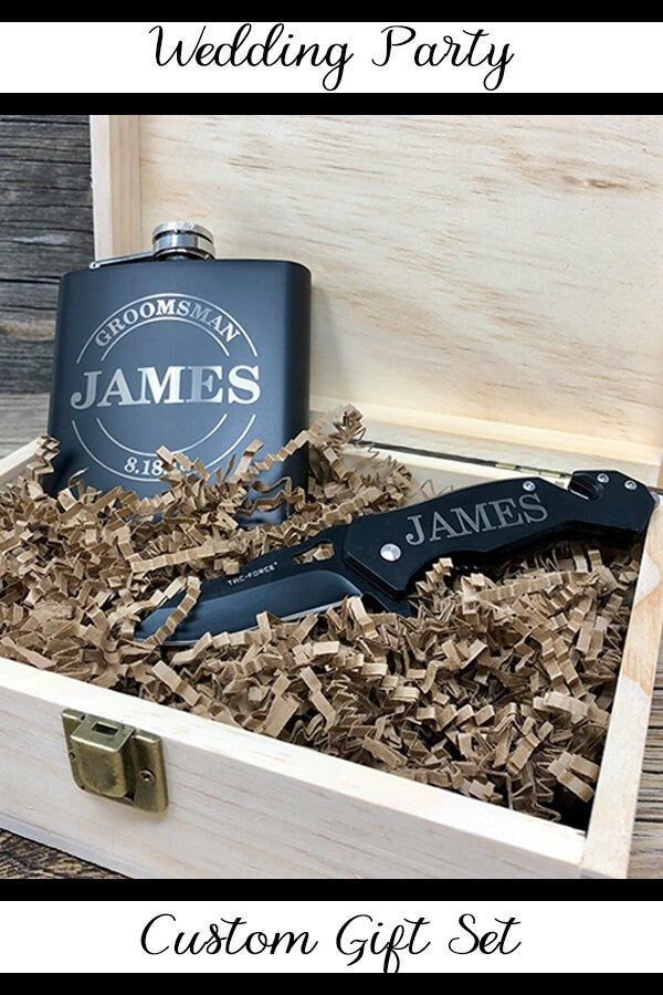 Groomsmen Gift Ideas, Engraved Groomsmen Gifts, Personalized Groomsman Flask Set, Unique Gifts for Wedding Party, Bridal Party Gift Ideas