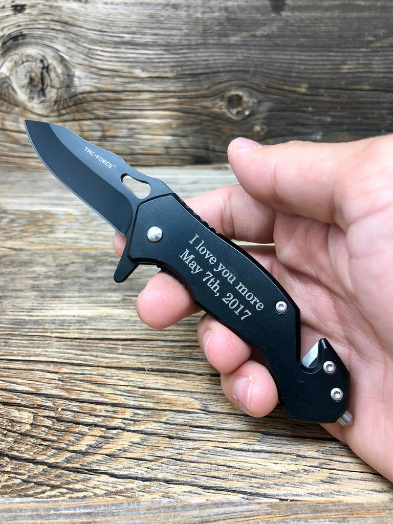 I Love You More Knife, Birthday Gift for him, Personalized Knives, Christmas Gift, Birthday Gift Ideas, Custom Knife, Engraved Gift for Dad