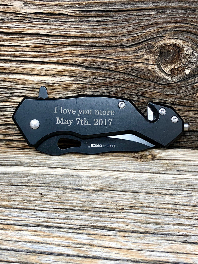 I Love You More Knife, Birthday Gift for him, Personalized Knives, Christmas Gift, Birthday Gift Ideas, Custom Knife, Engraved Gift for Dad