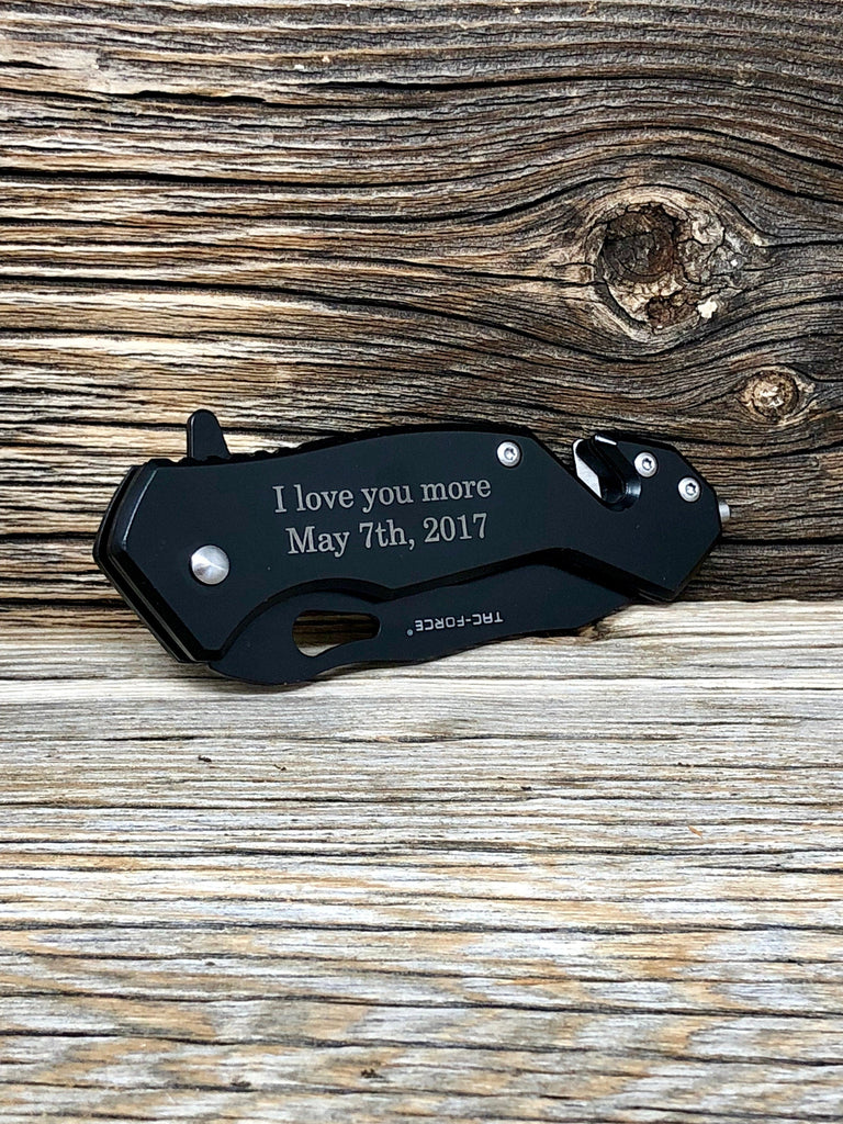 I Love You More Knife, Birthday Gift for him, Personalized Knives, Christmas Gift, Birthday Gift Ideas, Custom Knife, Engraved Gift for Dad