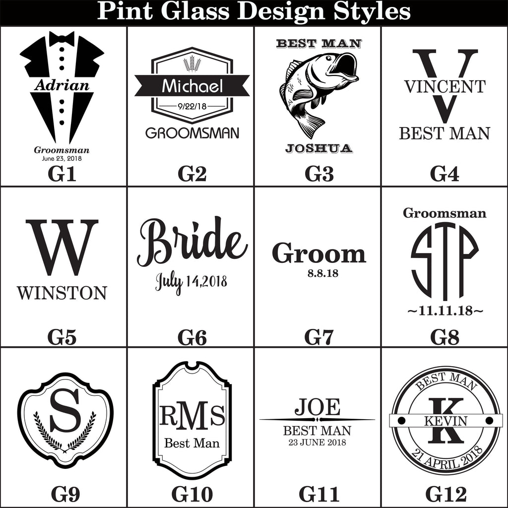 Personalized Black Stainless Steel Pint Glass Cup - custom pint glass, engraved pint glass, groomsmen gift, bachelor party gift, pub glass