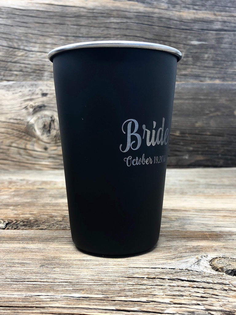 Gift For Bride, Bridal Party Gifts, Engraved Bride Gifts, Engraved Pint Glass, Creative Gifts for Bride, Gift For Maid of Honor, Bridesmaids