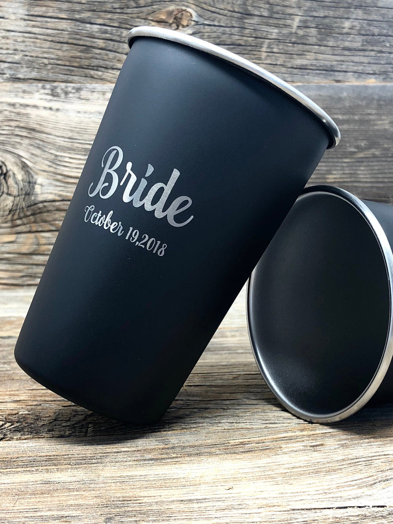 Gift For Bride, Bridal Party Gifts, Engraved Bride Gifts, Engraved Pint Glass, Creative Gifts for Bride, Gift For Maid of Honor, Bridesmaids