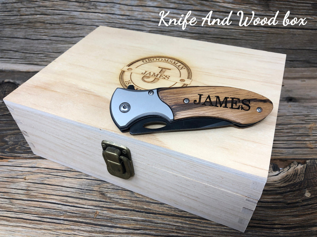 Groomsmen Flask Set, Groomsmen Gift, Groomsman Leather Flask, Creative Gifts for Groomsmen, Engraved Flask, Hip Flask Set, Knife Flask Set