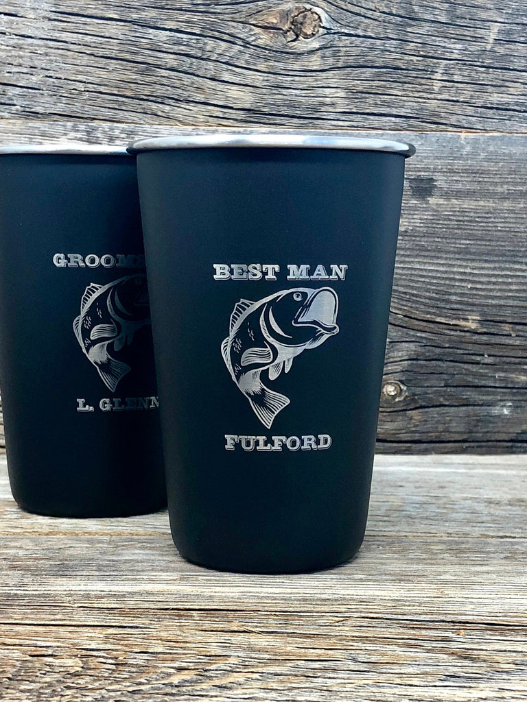 Groomsmen Gift, Groomsman Cup, Black Stainless Steel Pint Cup, Engraved Pint Glass, Groomsmen Gifts, Gift For Groom, Gift for Best Man