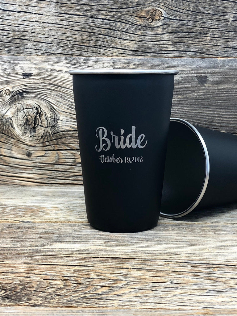 Gift For Bride, Bridal Party Gifts, Engraved Bride Gifts, Engraved Pint Glass, Creative Gifts for Bride, Gift For Maid of Honor, Bridesmaids