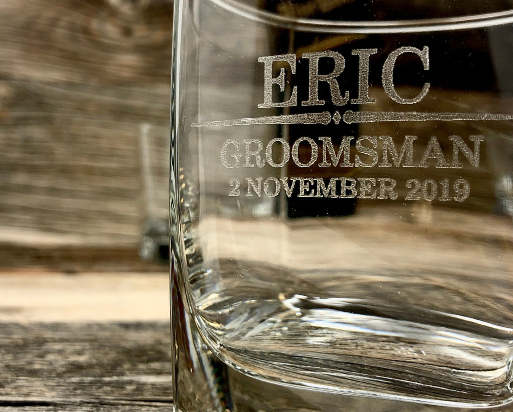 Whiskey Glass, Groomsman Whiskey Glasses, Rocks Glasses, Scotch Glasses, Engraved Whiskey Glasses, Best Man Whiskey Glasses