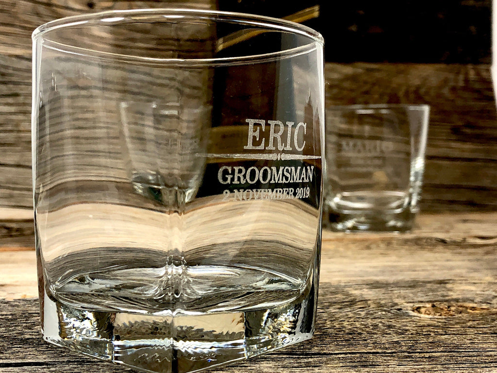 Whiskey Glass, Groomsman Whiskey Glasses, Rocks Glasses, Scotch Glasses, Engraved Whiskey Glasses, Best Man Whiskey Glasses