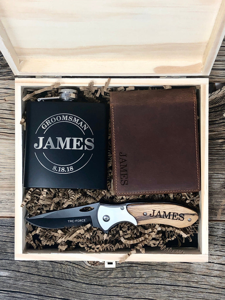 Groomsmen Gift, Groomsmen Proposal Gifts, Personalized Groomsmen Knife, Custom Wallet, Flask For Groomsmen, Groomsman Gift Box Set