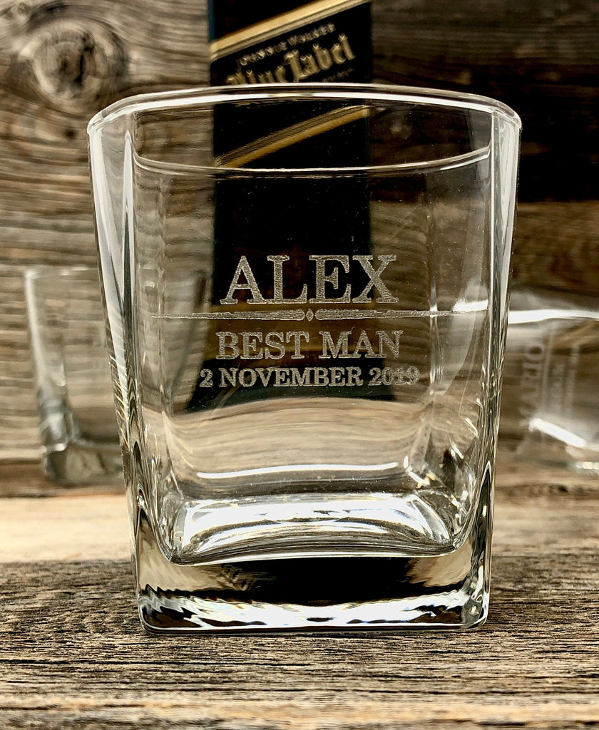 Whiskey Glass, Groomsman Whiskey Glasses, Rocks Glasses, Scotch Glasses, Engraved Whiskey Glasses, Best Man Whiskey Glasses