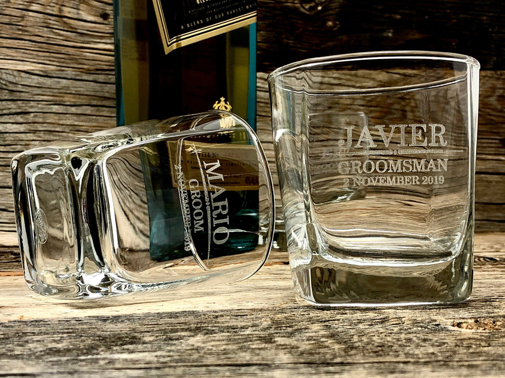 Whiskey Glass, Groomsman Whiskey Glasses, Rocks Glasses, Scotch Glasses, Engraved Whiskey Glasses, Best Man Whiskey Glasses