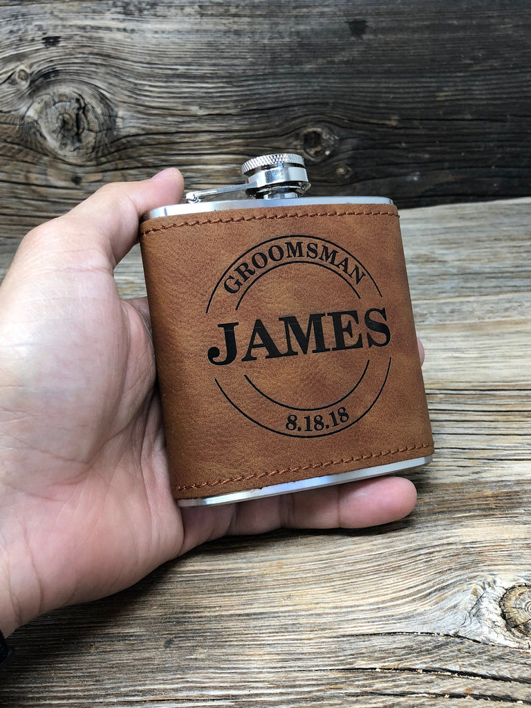 Groomsmen Flask Gift Set, Groomsmen Gift, Pocket Knife, Mens Wallet, Groomsmen Gift Box, Best Man Proposal, Groomsman Proposal, Husband Gift