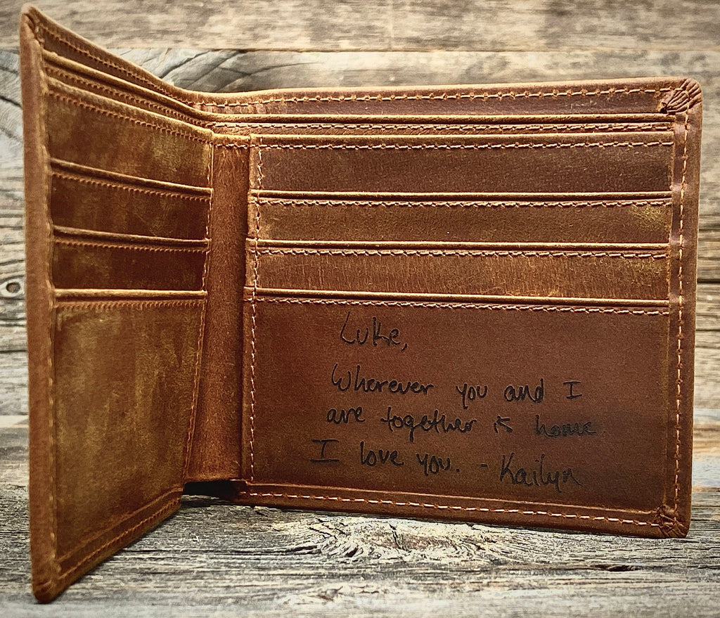 Anniversary Gift - Father's Day Gift, Husband Gift, Mens Gift, Personalized Leather Wallet, Custom Wallet, Photo Wallet, Monogram Wallet