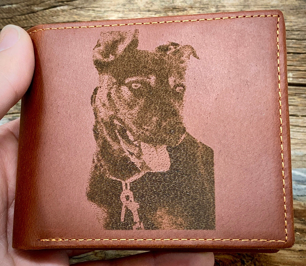 Personalized Leather Wallet, Engraved Photo Wallet, Genuine Leather Wallet, Husband Gifts, Father's Day Gift, Gift for Dad, Christmas Gift