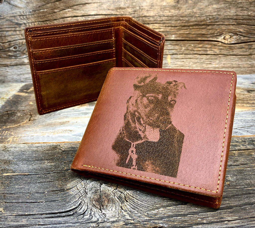 Wallet With Photo, Genuine Leather Wallet, Wallet for Men, Father's Day Gift, Personalized Leather Wallet, Photo Wallet, Message Wallet