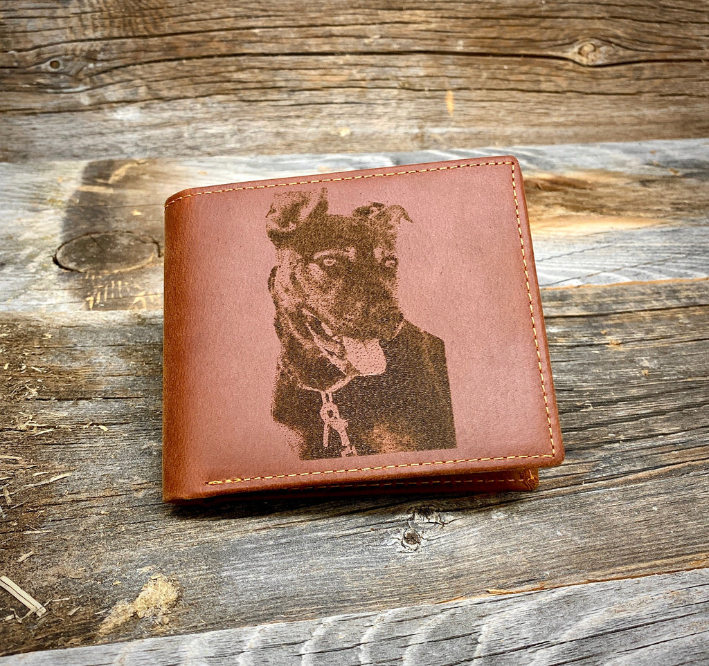 Wallet With Photo, Genuine Leather Wallet, Wallet for Men, Father's Day Gift, Personalized Leather Wallet, Photo Wallet, Message Wallet