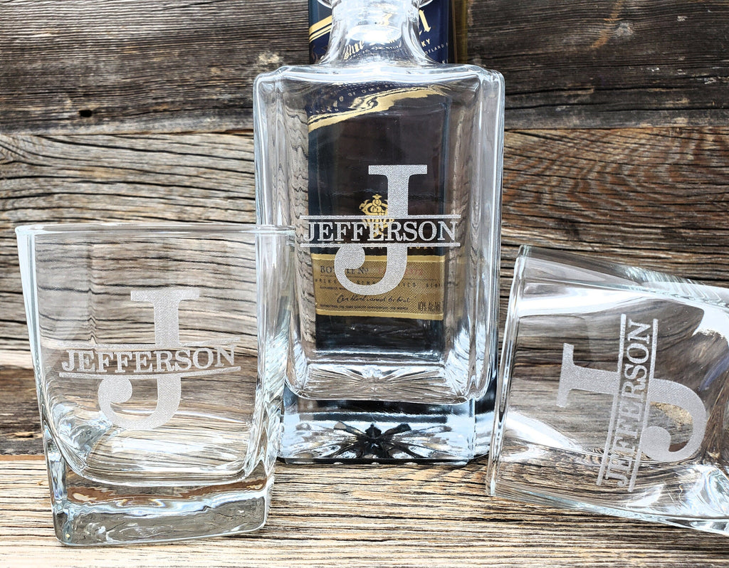 Boyfriend Gift Decanter and Whiskey Glasses - Anniversary Gifts for Boyfriend, Decanter Set Birthday Gift for Boyfriend, Mens Bar Gift