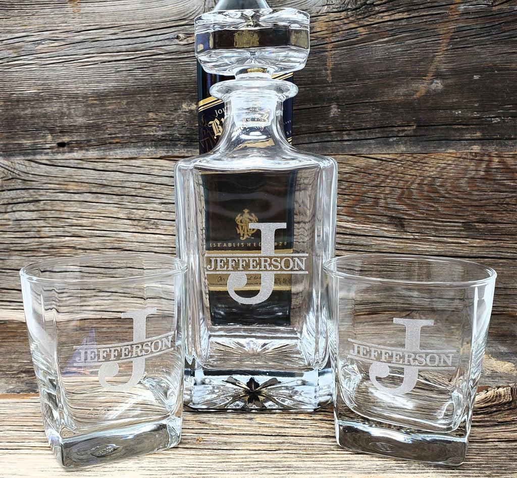 Boyfriend Gift Decanter and Whiskey Glasses - Anniversary Gifts for Boyfriend, Decanter Set Birthday Gift for Boyfriend, Mens Bar Gift