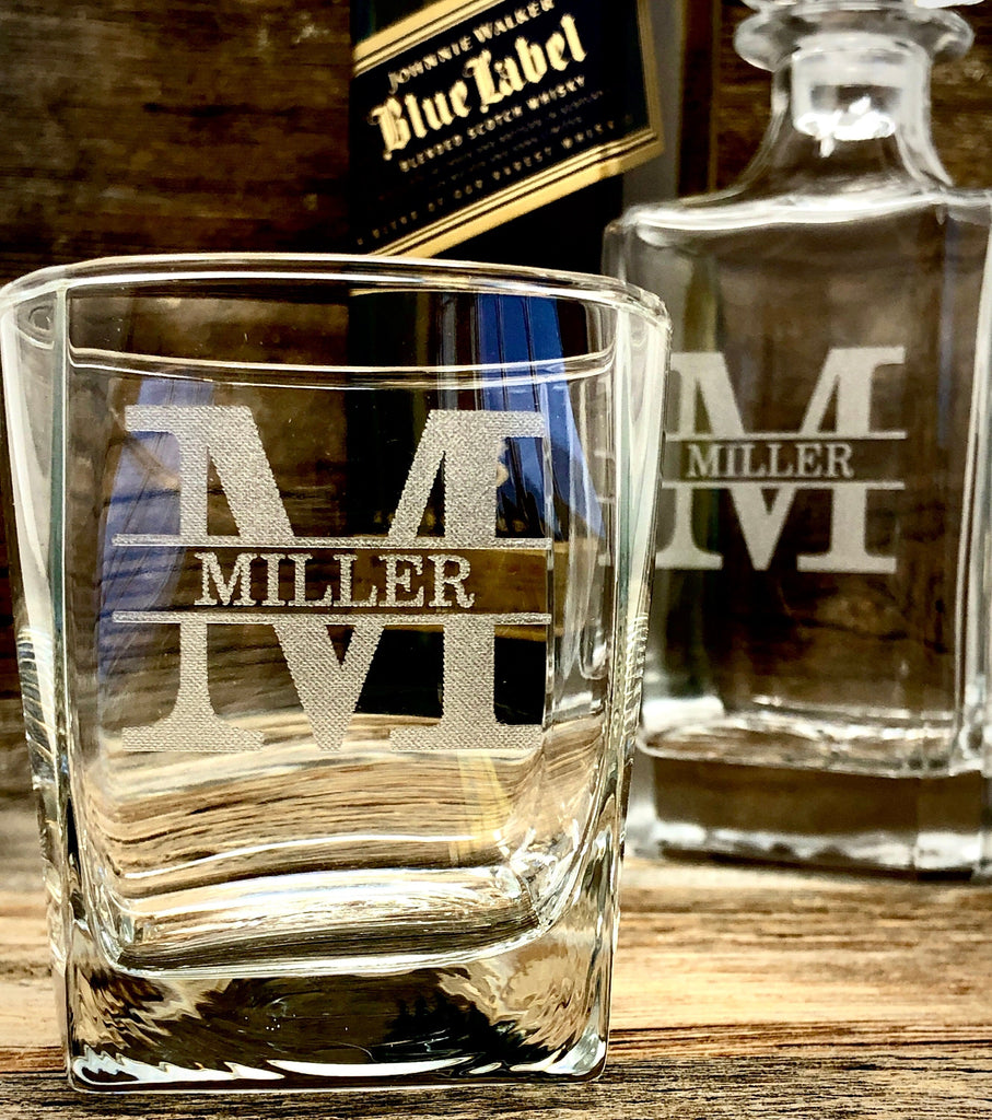 Custom Whiskey Glass, Personalized Whiskey Glasses, Rocks Glasses, Scotch Glasses, Engraved Whiskey Glasses, Father's Day, Whiskey Decanter