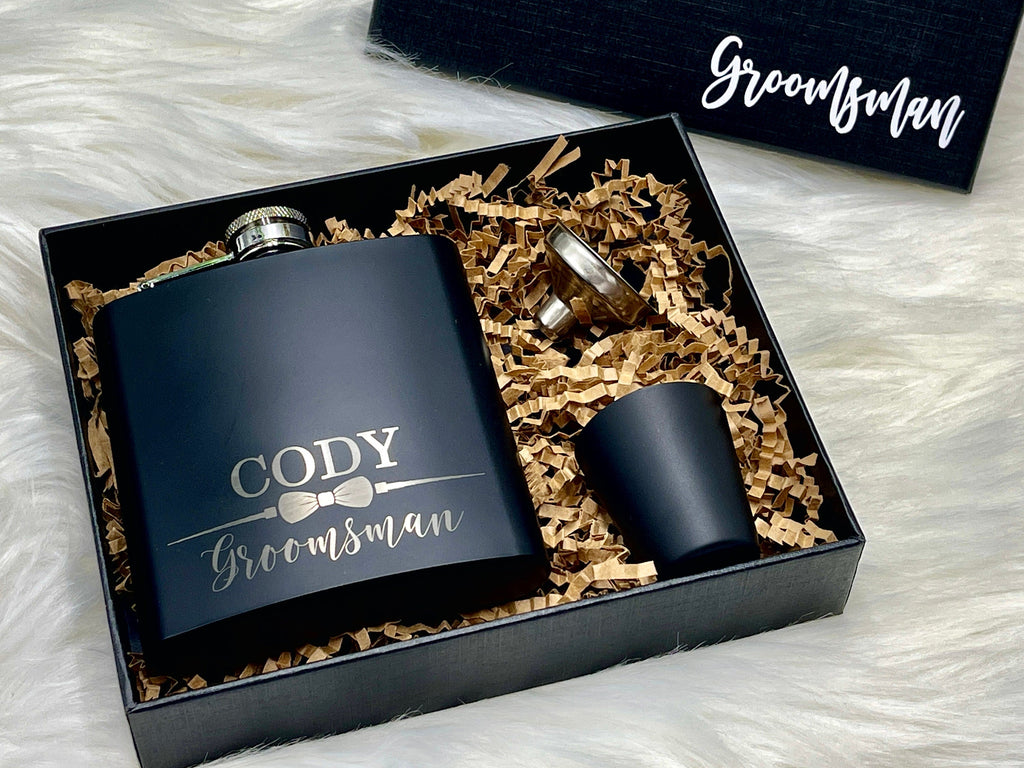 Engraved Flasks for Groomsmen, Groomsmen Proposal Gift, Bachelor Party Gift Ideas, Best Man Personalized Gift, Engraved Hip Flask Gifts