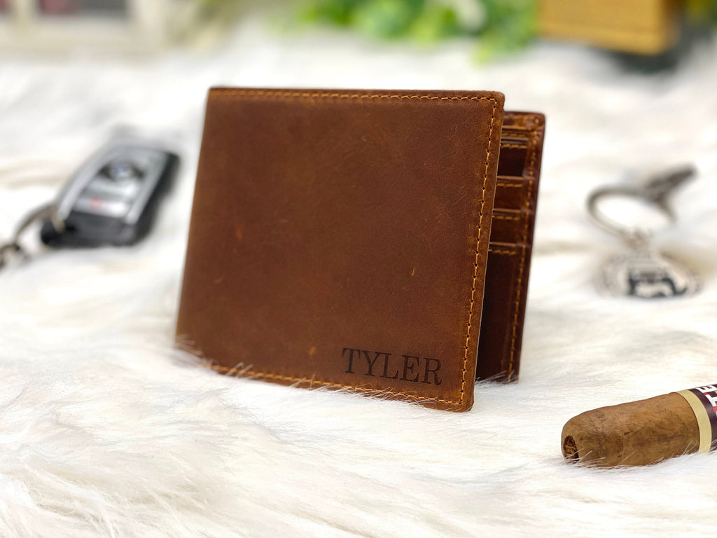 Personalized Wallet Thank You Gift for Groomsmen Proposal Gift Ideas - Leather Wallet, Groomsmen Gift, Officiant Gift, Father of Groom Gift