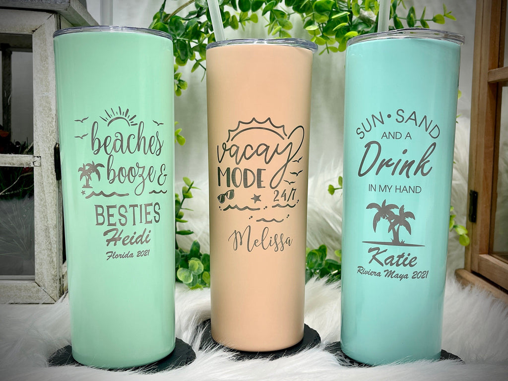 Personalized Beach Tumbler for Girls Trip Vacation Tumbler Girls Weekend Gift