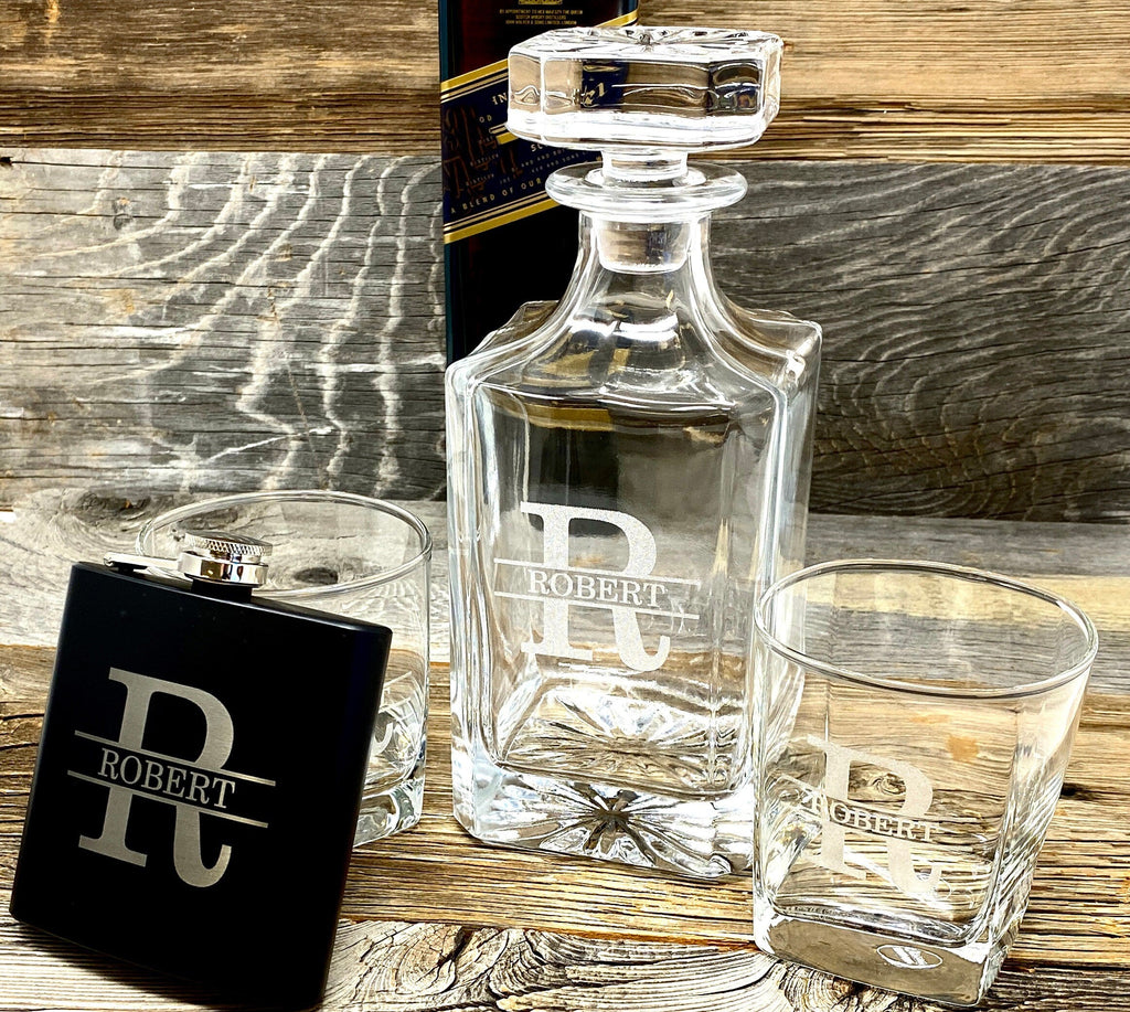 Anniversary gift for boyfriend, Decanter set boyfriend birthday gift, Decanter set with Flask gift for man, Husband Gift , Father's Day Gift
