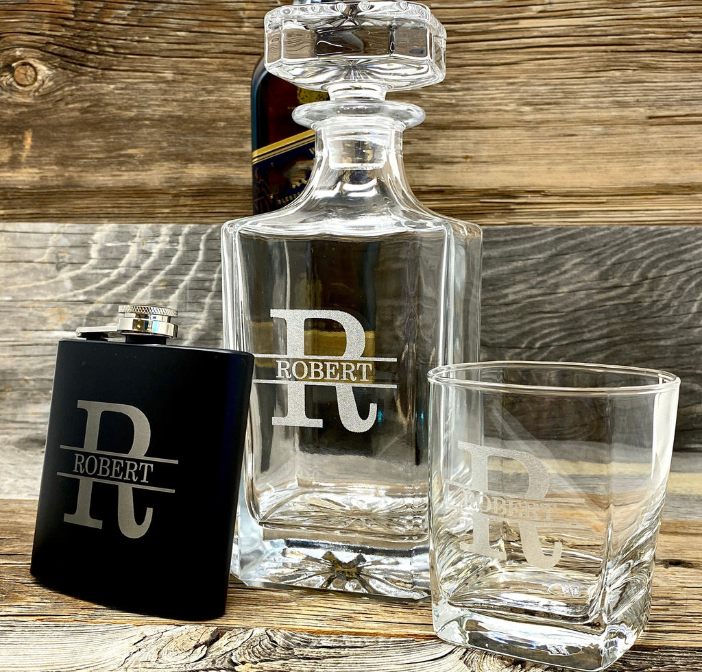 Anniversary gift for boyfriend, Decanter set boyfriend birthday gift, Decanter set with Flask gift for man, Husband Gift , Father's Day Gift