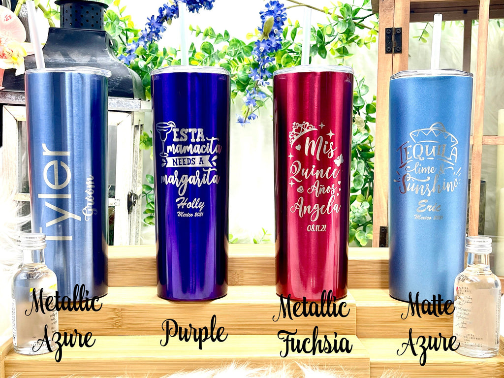 Personalized TUMBLER 20 oz Skinny Tumbler with Lid and Straw Insulated Mug Gift for Her