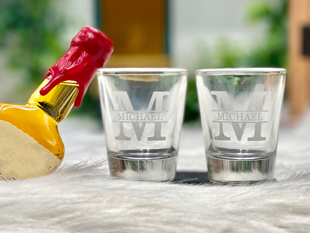 Engraved Shot Glasses - Personalized Shot Glass for Drinking, Bachelor Party Gift Ideas, Party Glasses Drinking Games, Wedding Favor Gifts