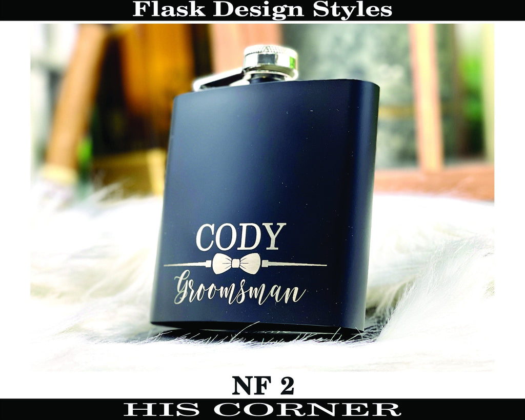 Personalized Groomsmen Flasks, Groomsman Gift, Flask for Groomsmen Custom Flask, Black Hip Flask, Groomsmen Gifts, Gifts for Wedding Party