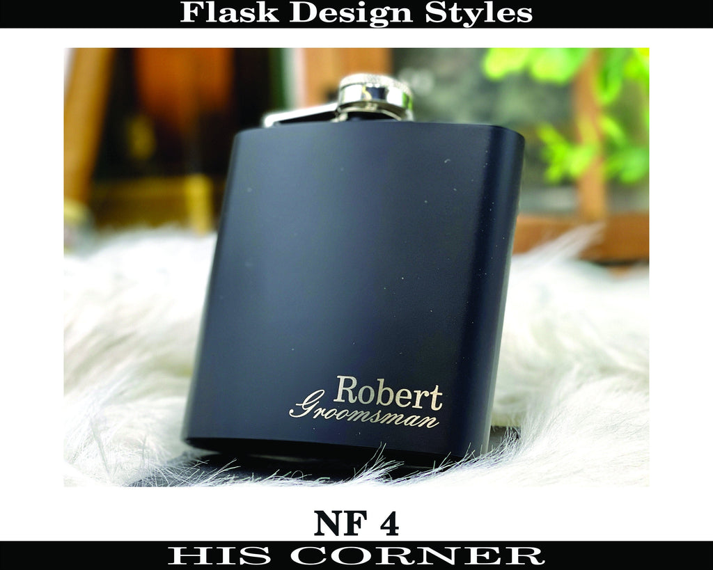 Personalized Groomsmen Flasks, Groomsman Gift, Flask for Groomsmen Custom Flask, Black Hip Flask, Groomsmen Gifts, Gifts for Wedding Party