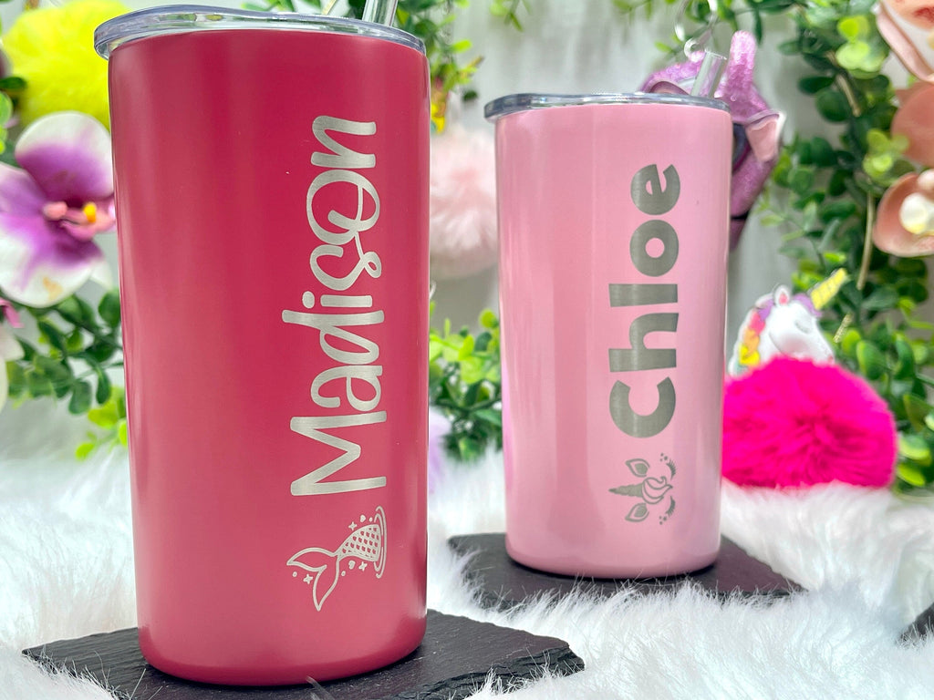 Personalized Flower Girl Gift 12 oz Skinny Tumbler with Straw and Lid