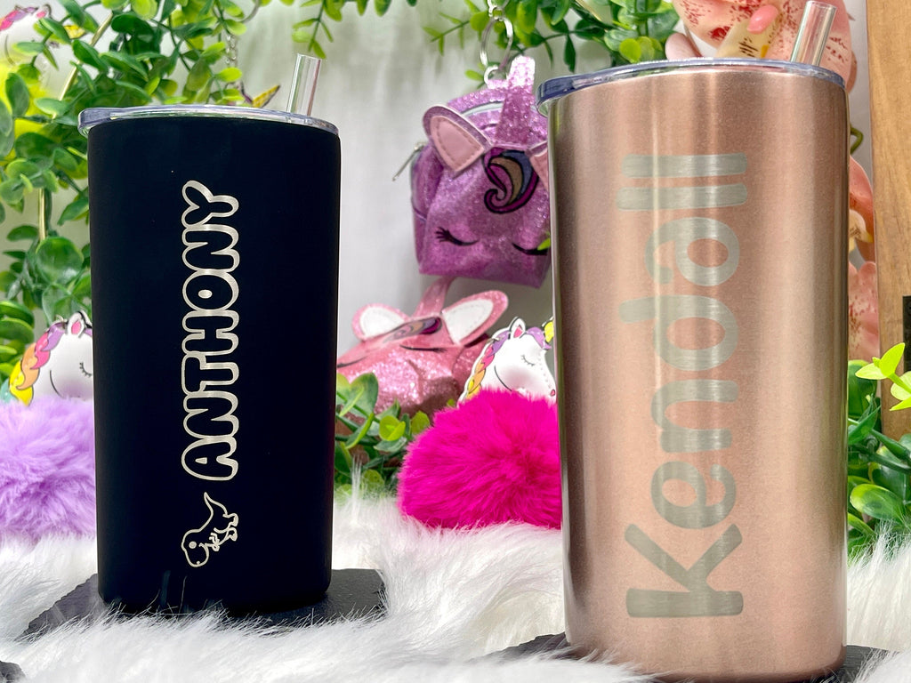 Personalized Flower Girl Gift 12 oz Skinny Tumbler with Straw and Lid