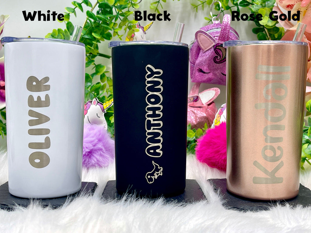 Personalized Flower Girl Gift 12 oz Skinny Tumbler with Straw and Lid