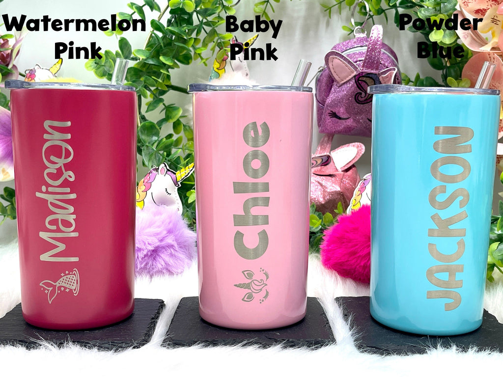 Personalized Flower Girl Gift 12 oz Skinny Tumbler with Straw and Lid