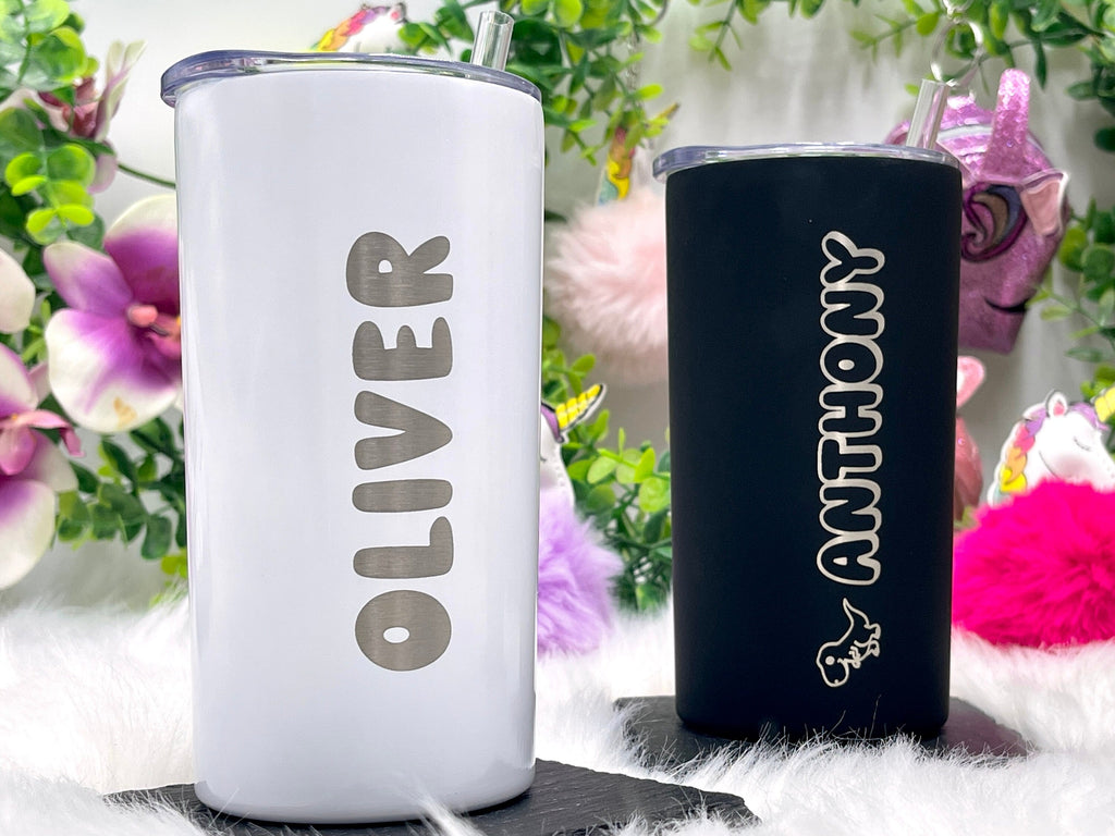 Personalized Flower Girl Gift 12 oz Skinny Tumbler with Straw and Lid