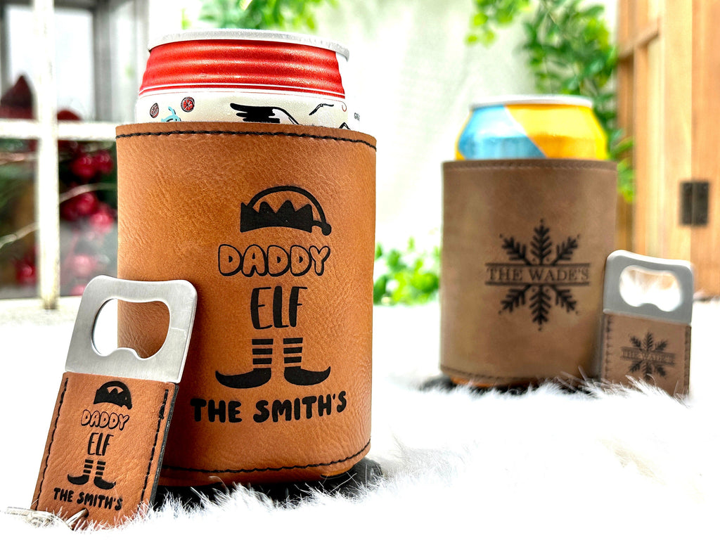 Personalized CHRISTMAS GIFTS Stocking Stuffers Gift Unique Family Gifts Can Coolers with Bottle Openers for Dad and Mom for Uncle and Aunt