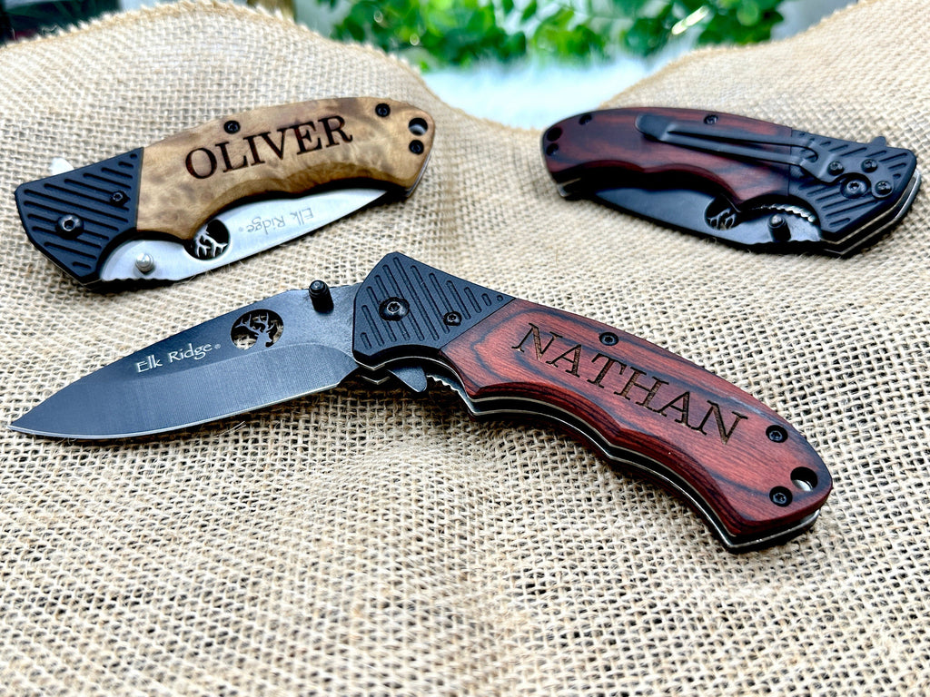 Anniversary POCKET KNIFE Gift for Men - Mens Every Day Carry Knives, Special Gift for Dad, Engraved Gift for Husband, Personalized Boyfriend