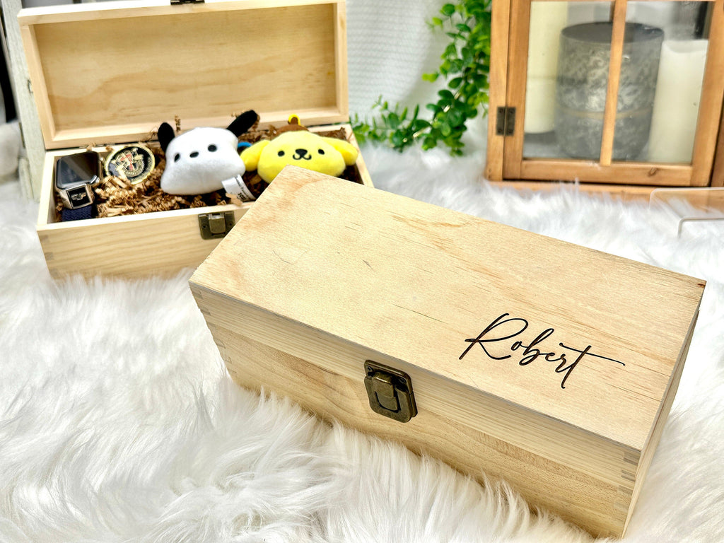 Personalized KEEPSAKE BOX Custom Engraved Wood Boxes Gift for Son, Photo Memory Box, Wedding Memory Box for Couples, Jewelry Box for Men