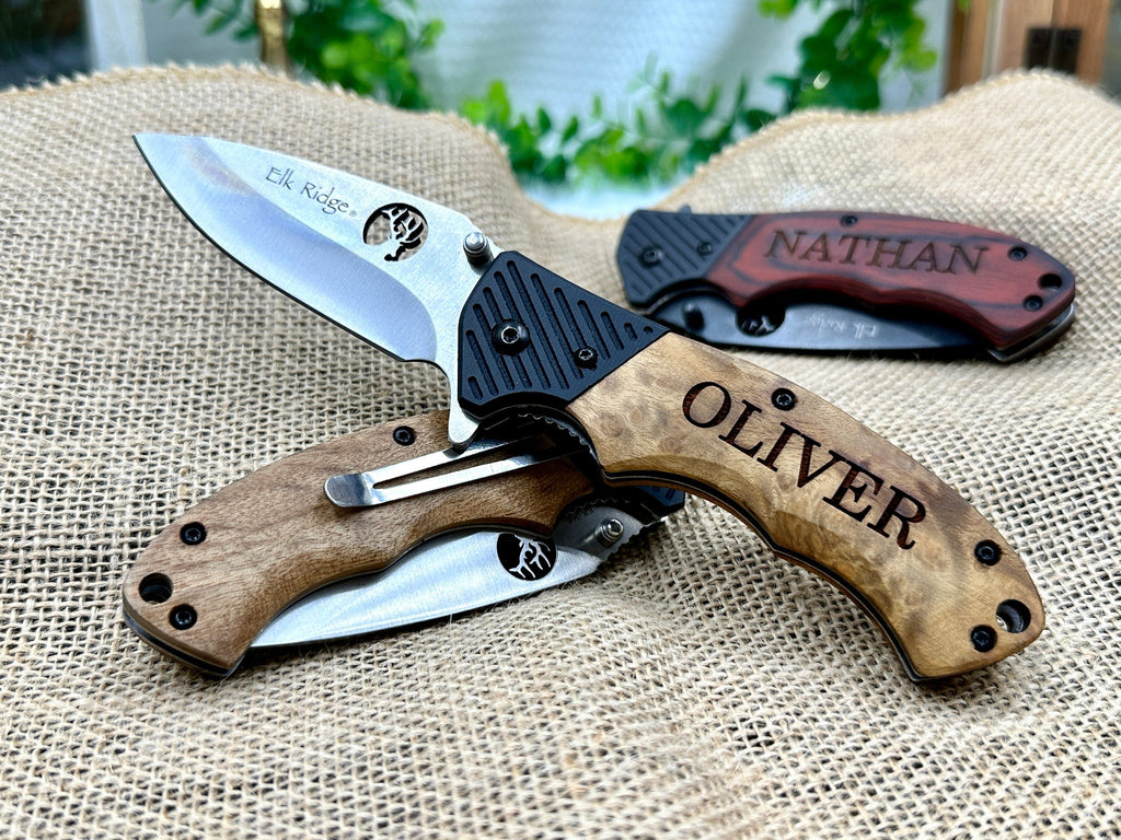 Anniversary POCKET KNIFE Gift for Men - Mens Every Day Carry Knives, Special Gift for Dad, Engraved Gift for Husband, Personalized Boyfriend