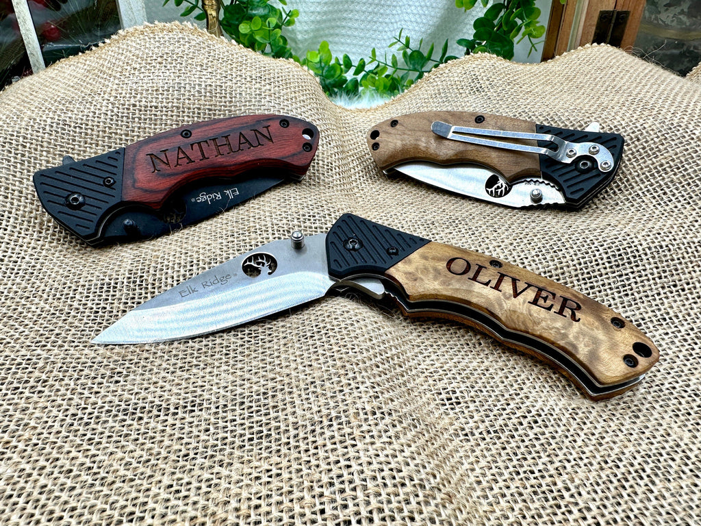 Anniversary POCKET KNIFE Gift for Men - Mens Every Day Carry Knives, Special Gift for Dad, Engraved Gift for Husband, Personalized Boyfriend