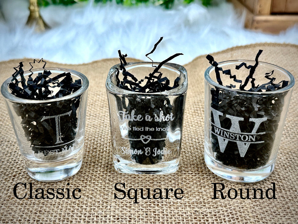 Engraved Shot Glasses - Personalized Shot Glass for Drinking, Bachelor Party Gift Ideas, Party Glasses Drinking Games, Wedding Favor Gifts