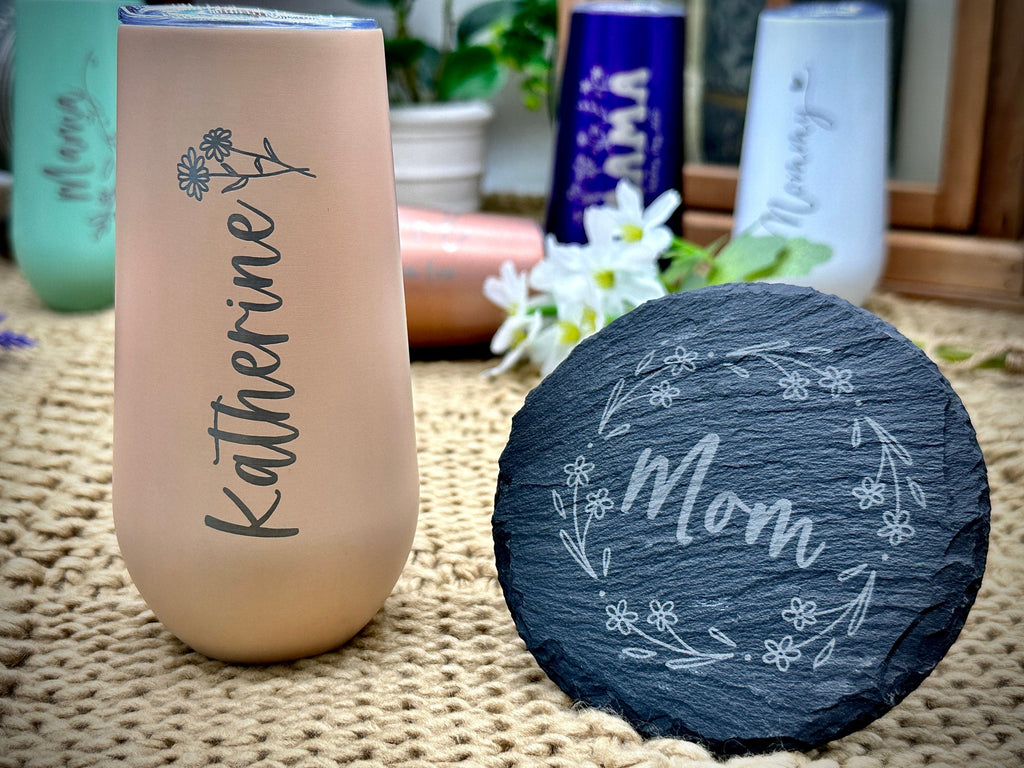 Engraved CHAMPAGNE FLUTE Gift for Mom, Mama Tumbler for Champagne, Mom Tumbler Gift, Birthday Gift for Mom, Mom's Weekend Gift, Mother's Day