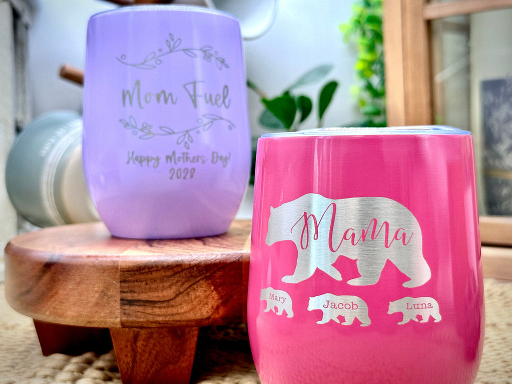 PERSONALIZED Wine Tumbler Gift for Mom, Engraved Gifts for Mom, Dog Mom Tumbler Gift for Fur Mom, Dog Mom Wine Gift, Mother's Day Gift
