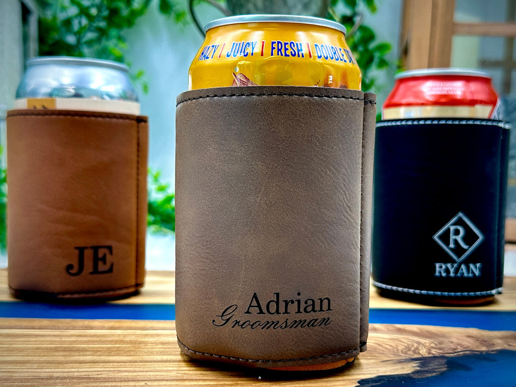 Groomsmen Gifts Can Cooler Holder, Personalized Gift for Groomsmen, Beer Can Holder, Engraved Can Cooler Gift for Wedding Favors Party Gifts