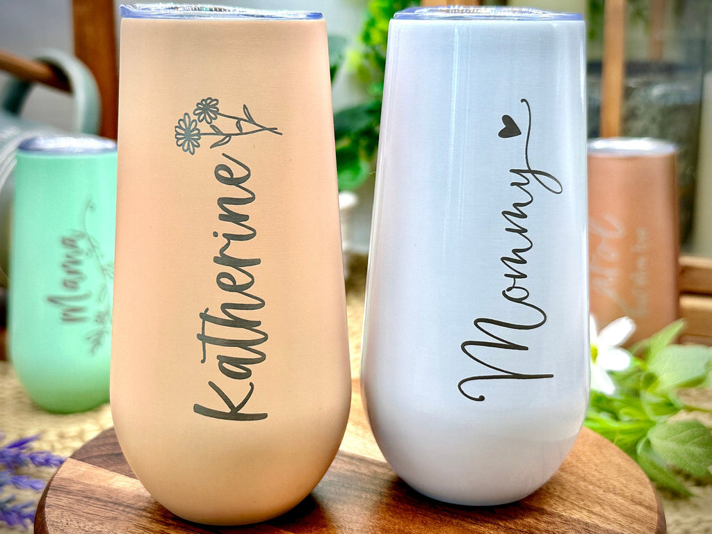 Engraved CHAMPAGNE FLUTE Gift for Mom, Mama Tumbler for Champagne, Mom Tumbler Gift, Birthday Gift for Mom, Mom's Weekend Gift, Mother's Day