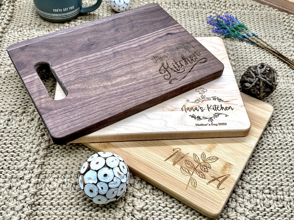 Cutting Board Personalized Gift for Mom, Kitchen Gifts for Mother's Day, Grandma Gift from Granddaughter, Cheese Serving Board for Wine