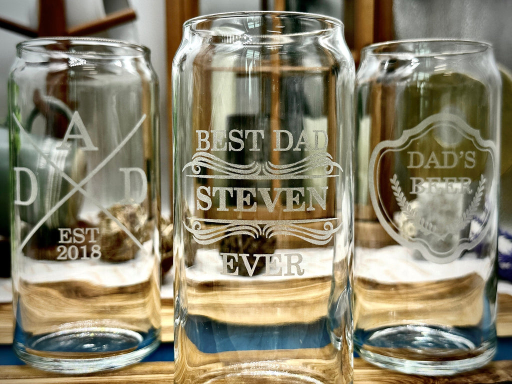 Custom Beer Can Glass Gifts for Men, Personalized Beer Glass Gift for Dad, Custom Beer Glasses for Men, Engraved Glasses for Men